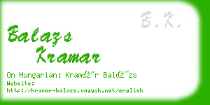 balazs kramar business card